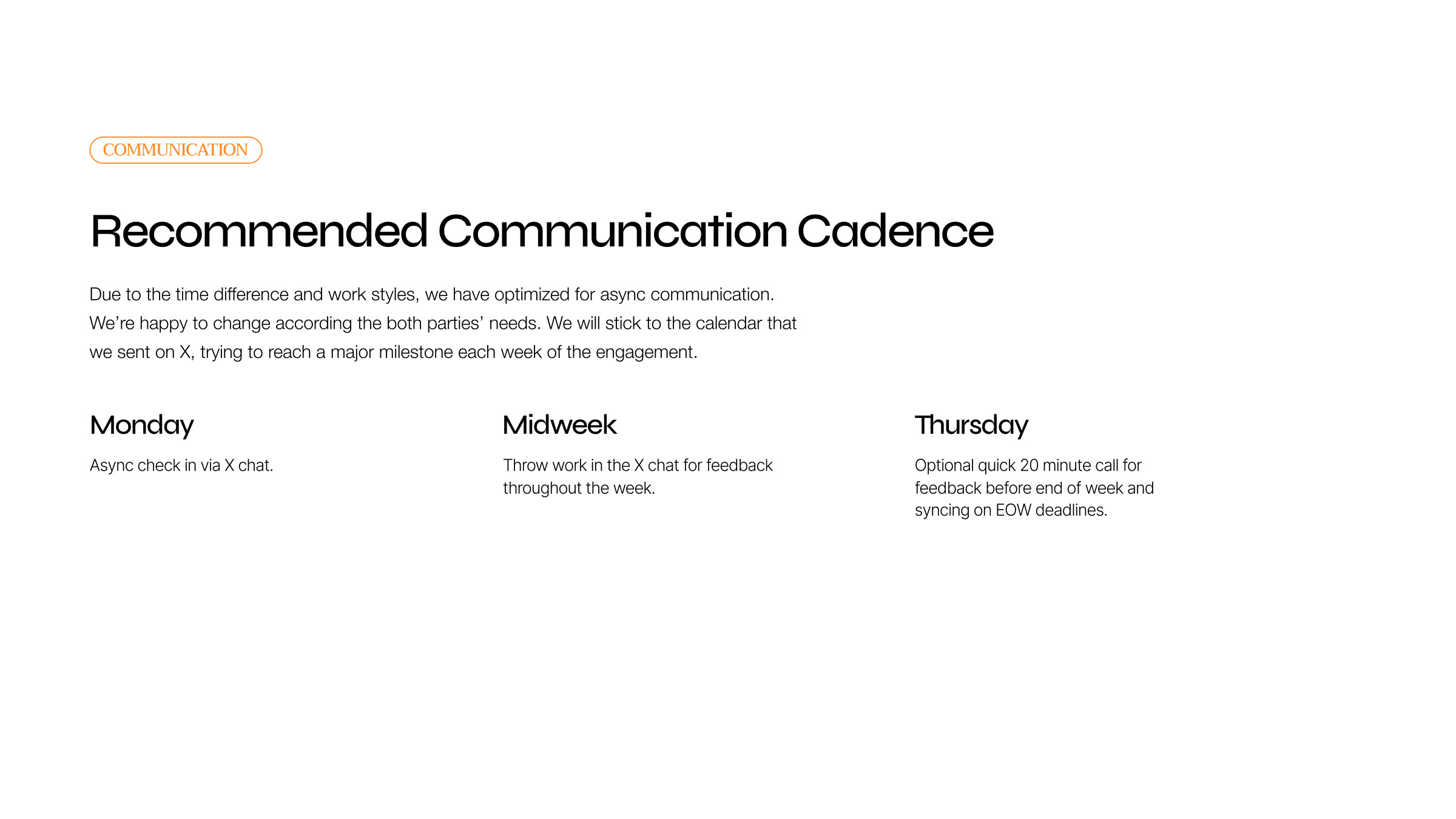 Recommended Communication Cadence